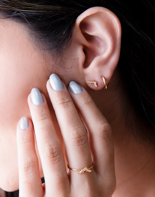 Ring pistool goudkleurig