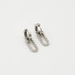 Chunky oorringen ovale schakel strass zilverkleurig