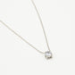 Ketting steen rond zilverkleurig