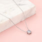Ketting steen rond zilverkleurig