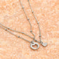 Vriendschapsketting set hartjes zilverkleurig
