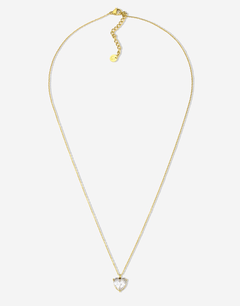 Ketting steen hartje goudkleurig