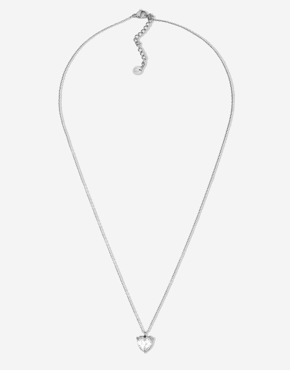 Ketting steen hartje zilverkleurig