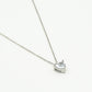 Ketting steen hartje zilverkleurig