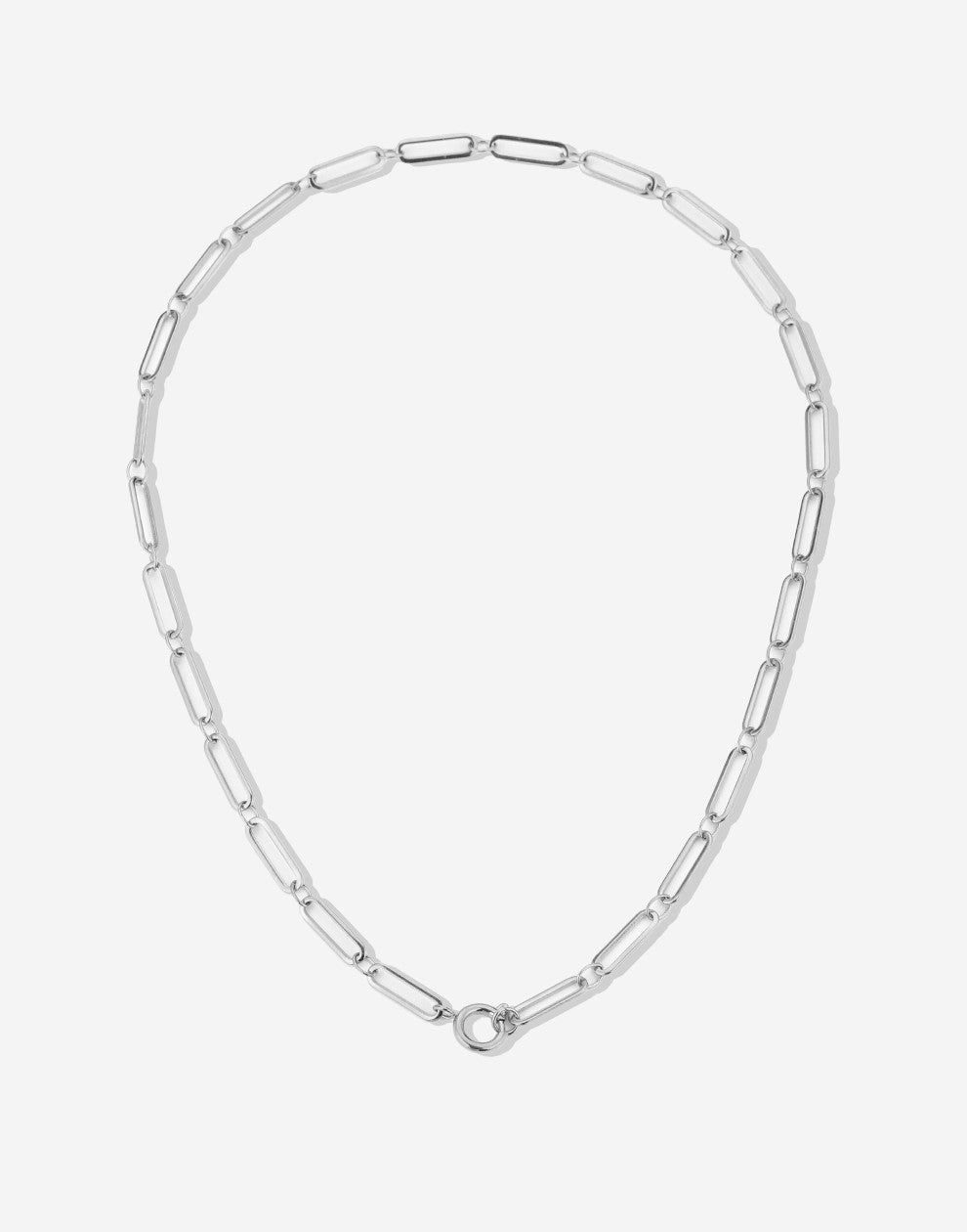 Paperclip schakelketting zilverkleurig