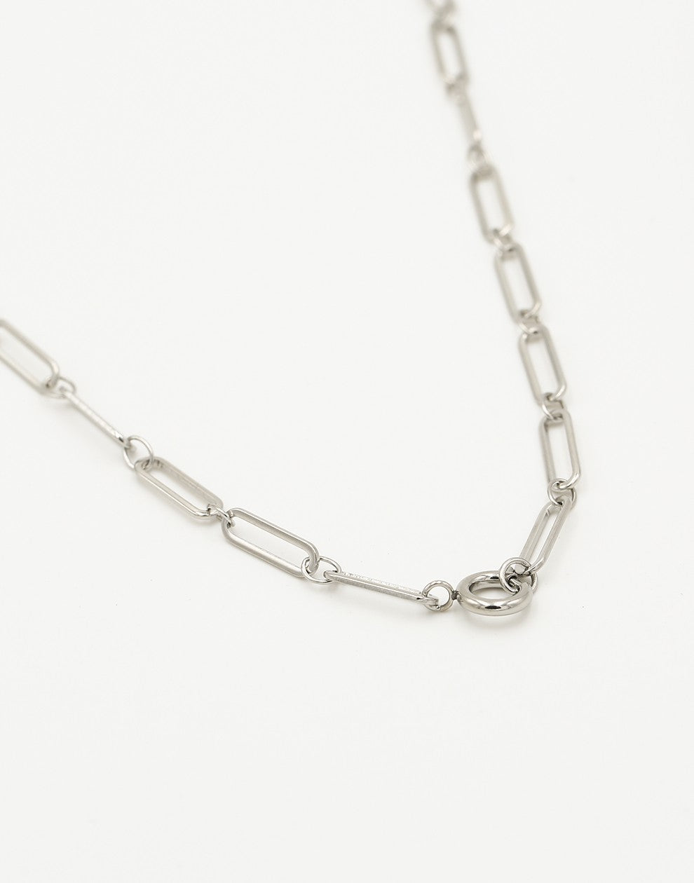 Paperclip schakelketting zilverkleurig