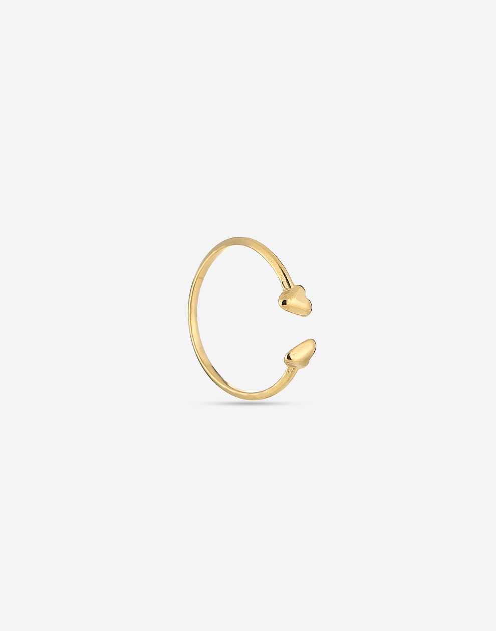 Ring speelse hartjes goudkleurig