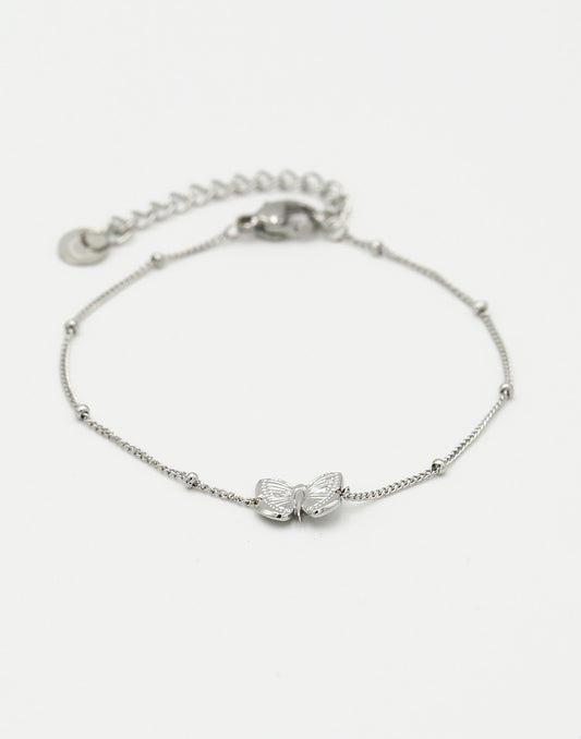 Vlinder armband zilverkleurig
