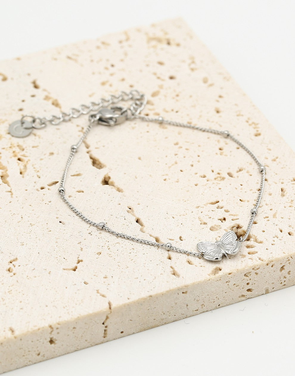 Butterfly bracelet silver-colored