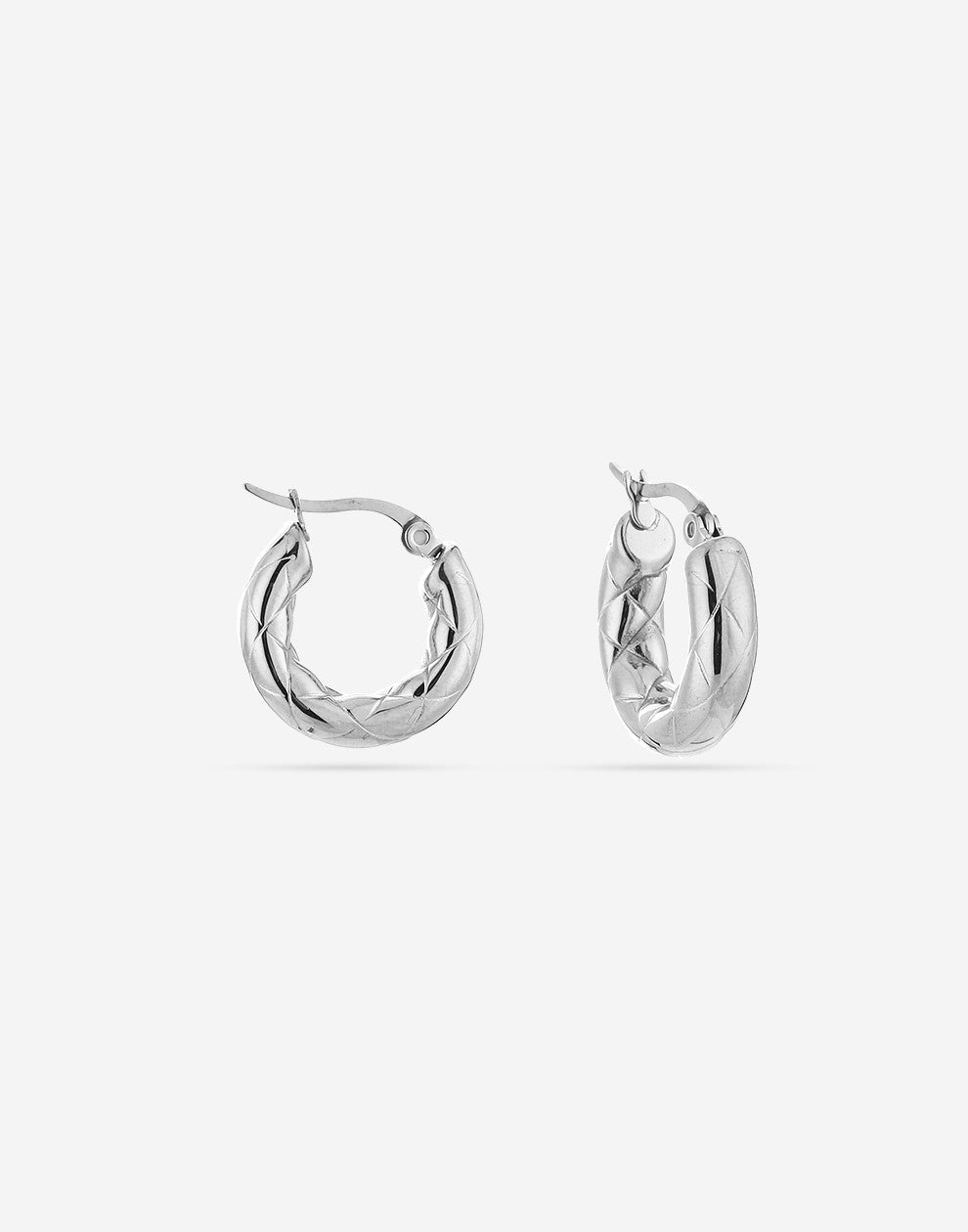 Hoops met structuur 20mm zilverkleurig