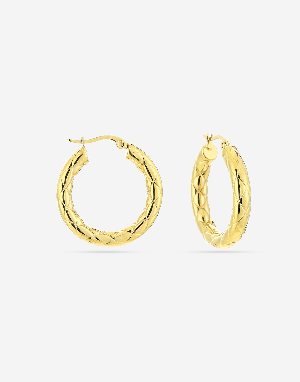 Hoops met structuur 30mm goudkleurig