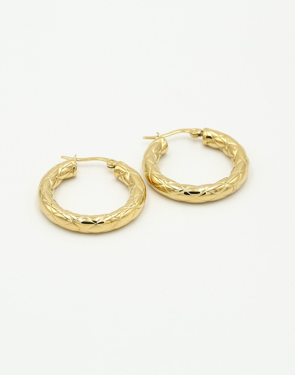 Hoops met structuur 30mm goudkleurig