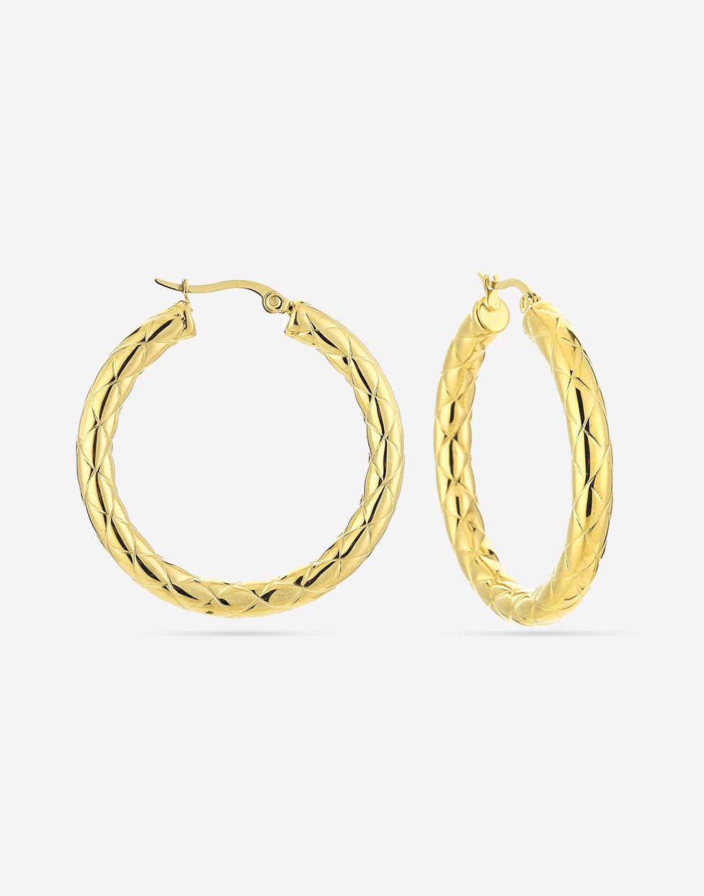 Hoops met structuur 40mm goudkleurig