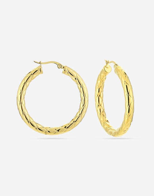 Hoops met structuur 40mm goudkleurig