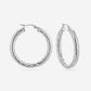 Hoops met structuur 40mm zilverkleurig