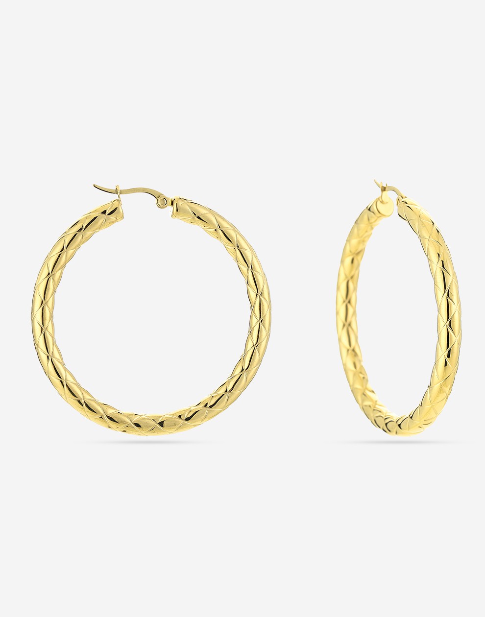 Hoops met structuur 50mm goudkleurig