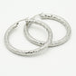 Hoops met structuur 50mm zilverkleurig