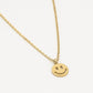 Fijne ketting met smiley hanger goudkleurig