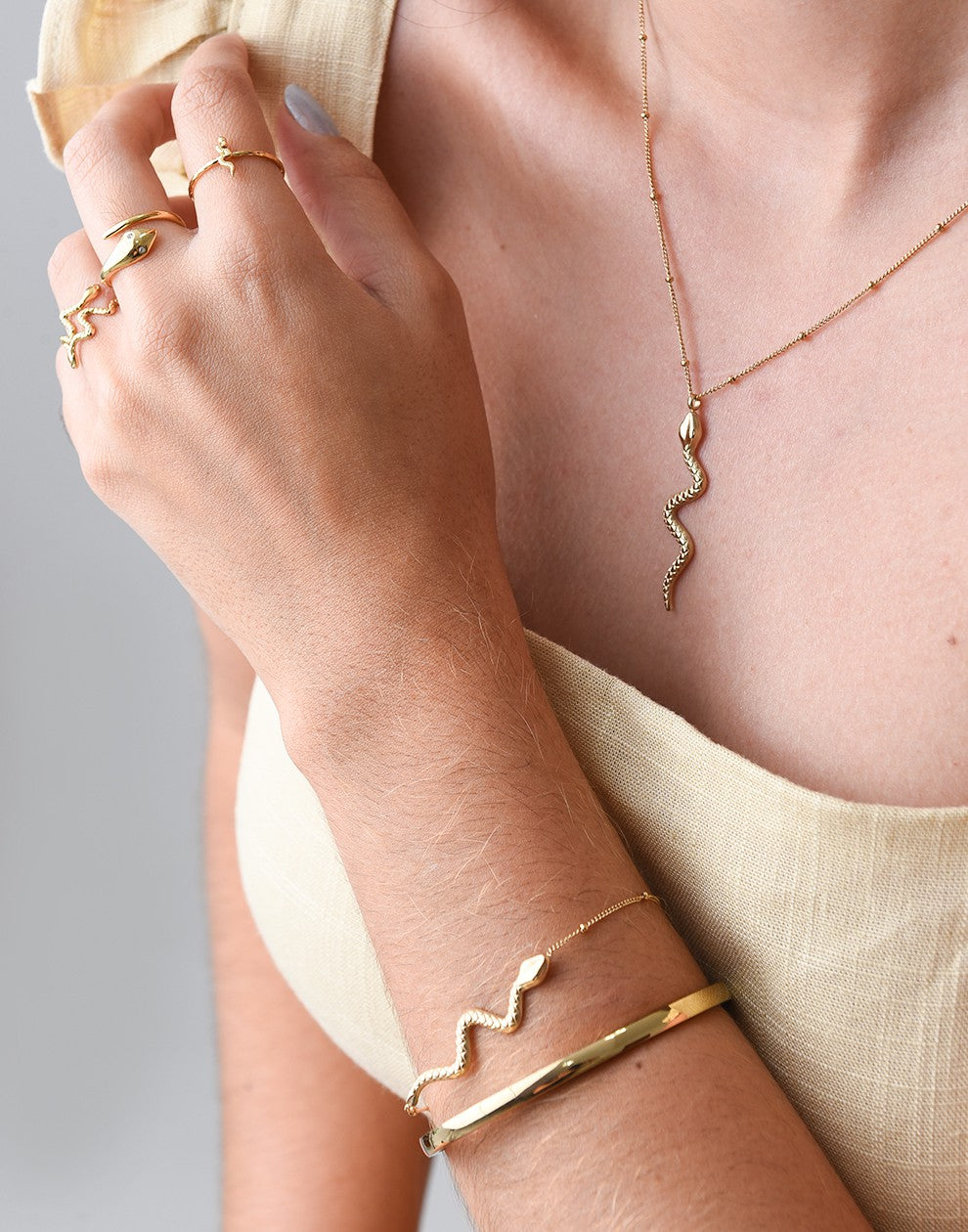 Armband slang goudkleurig