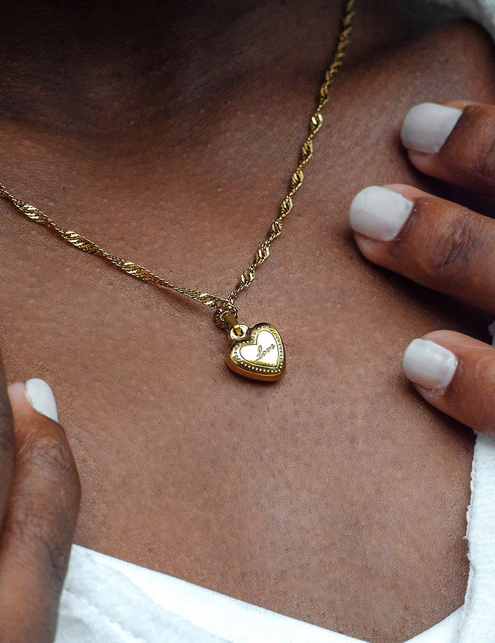 Lange ketting met hart goudkleurig