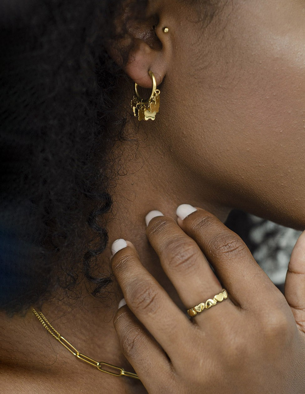 Earrings 6 butterflies gold-colored