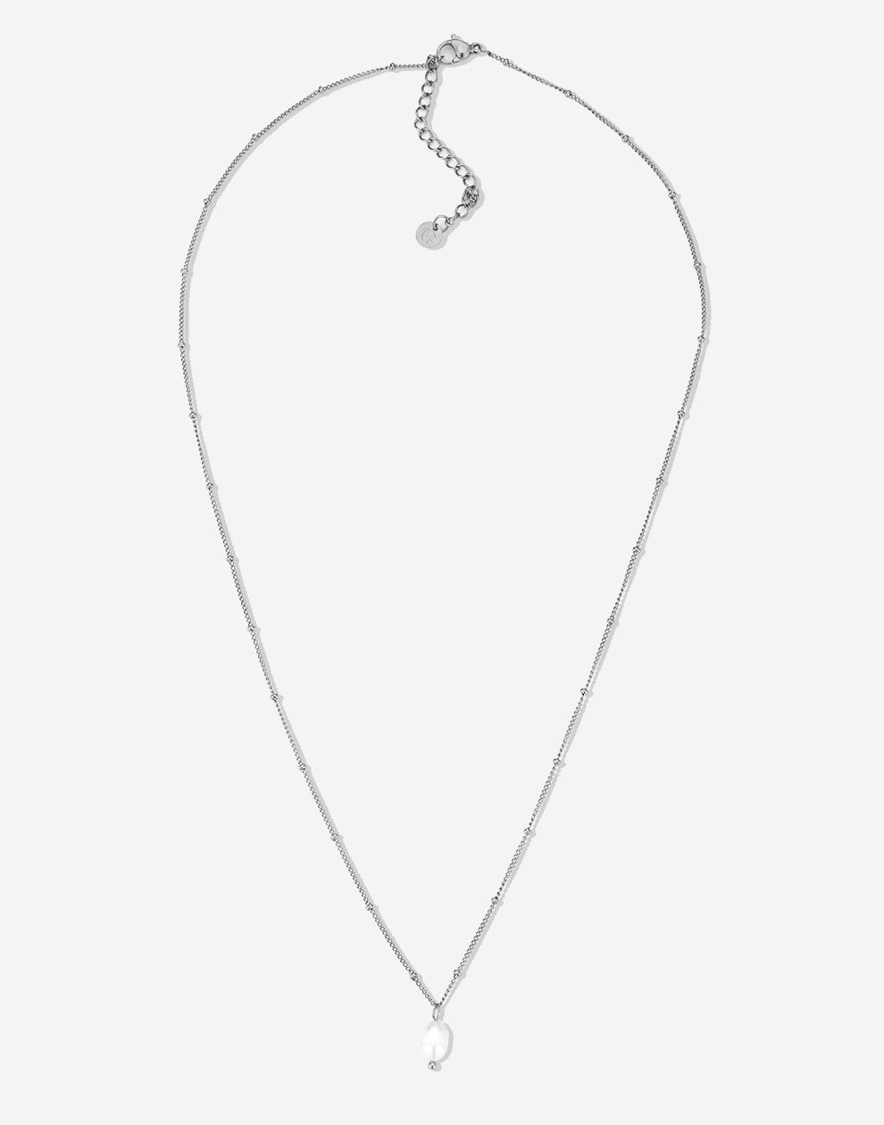 Ketting met parel zilverkleurig
