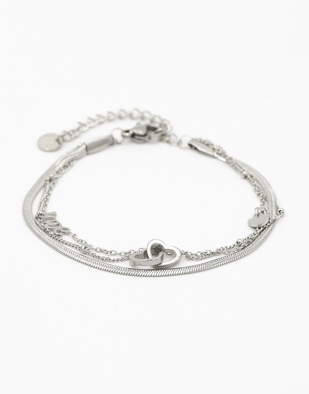 armband love zilverkleurig