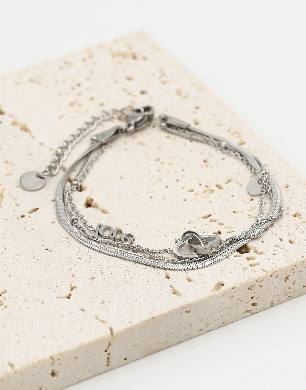 armband love zilverkleurig