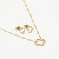 open klaver sieraden set goudkleurig