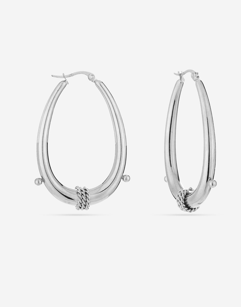 hoop bali ovaal zilverkleurig