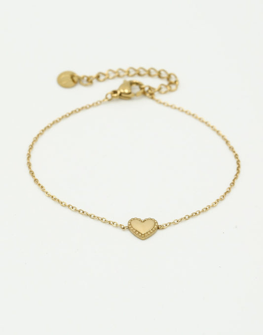 Armband vintage hartje goudkleurig
