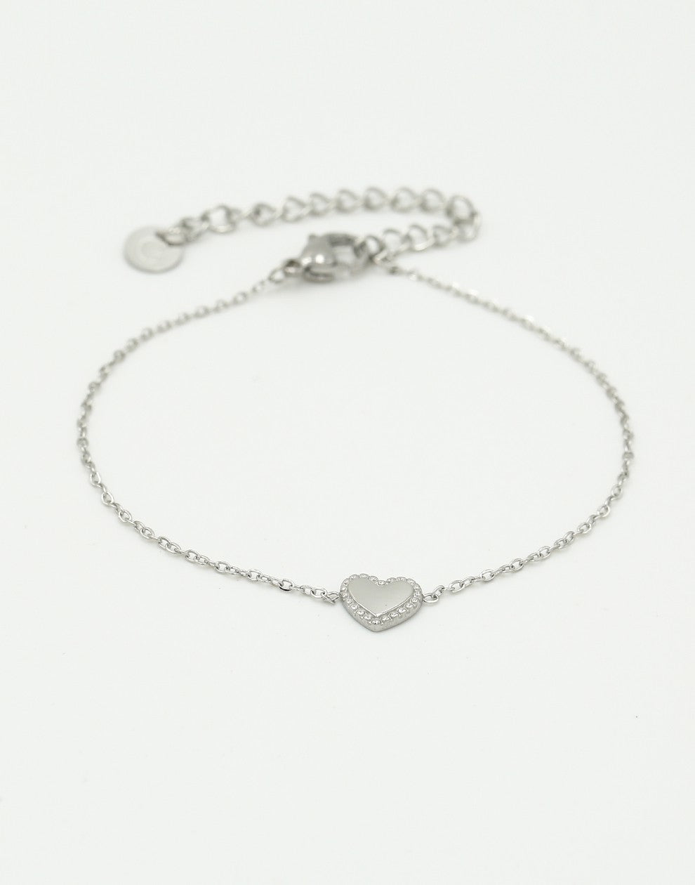 Armband vintage hartje zilverkleurig