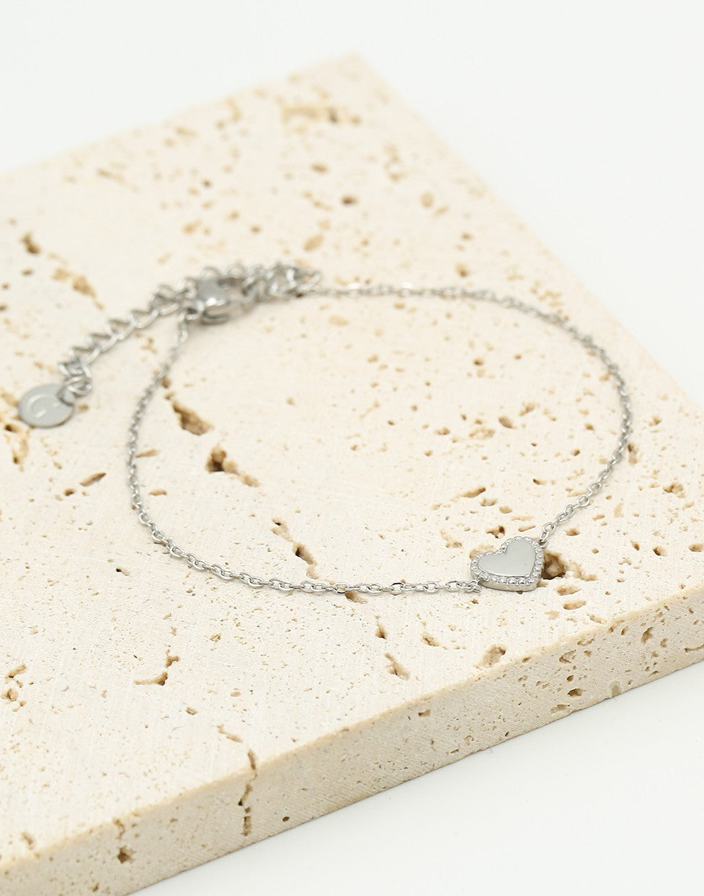 Armband vintage hartje zilverkleurig