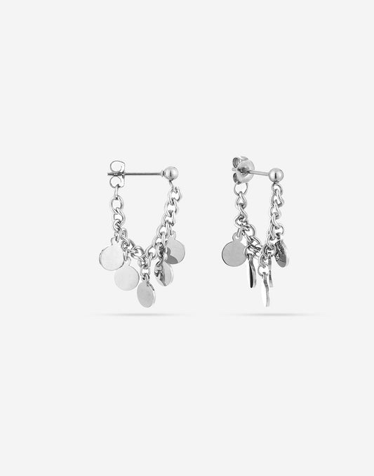 Earring chain coins silver-colored
