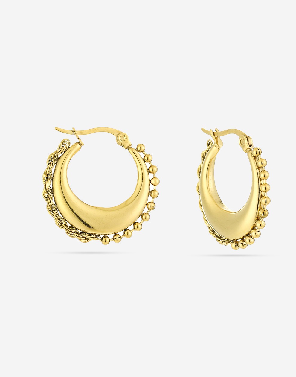 hoops met chain goudkleurig