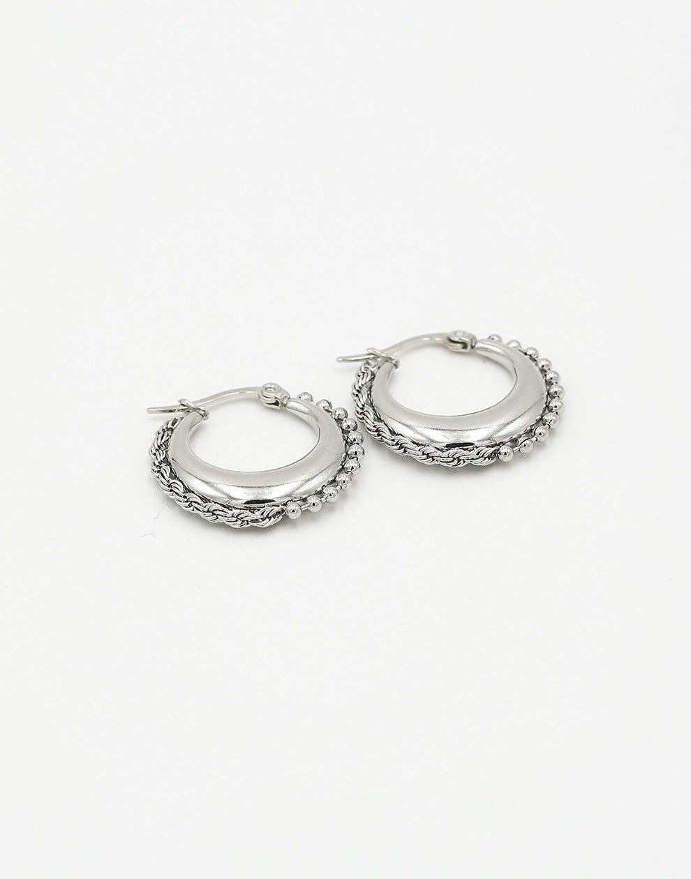 hoops met chain zilverkleurig