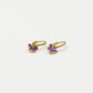 earrings butterfly purple gold-colored