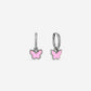 earrings butterfly pink silver-colored