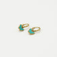 oorringen vlinder turquoise goudkleurig