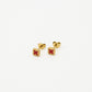 Studs klavers rood goudkleurig
