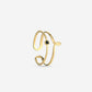 ring dubbel met steen zwart