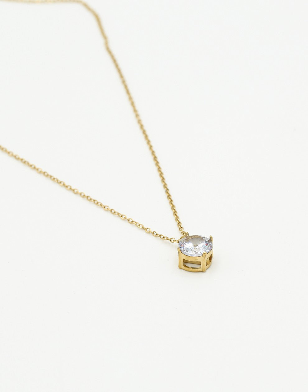 Ketting ronde steen goudkleurig