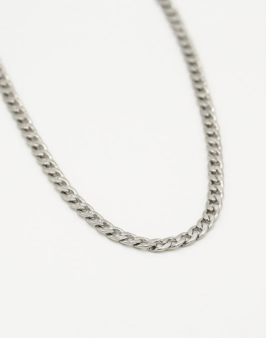 Fijne ovale schakelketting zilverkleurig