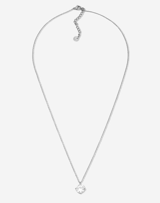 Ketting ronde steen zilverkleurig