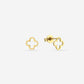 studs open clover gold-colored