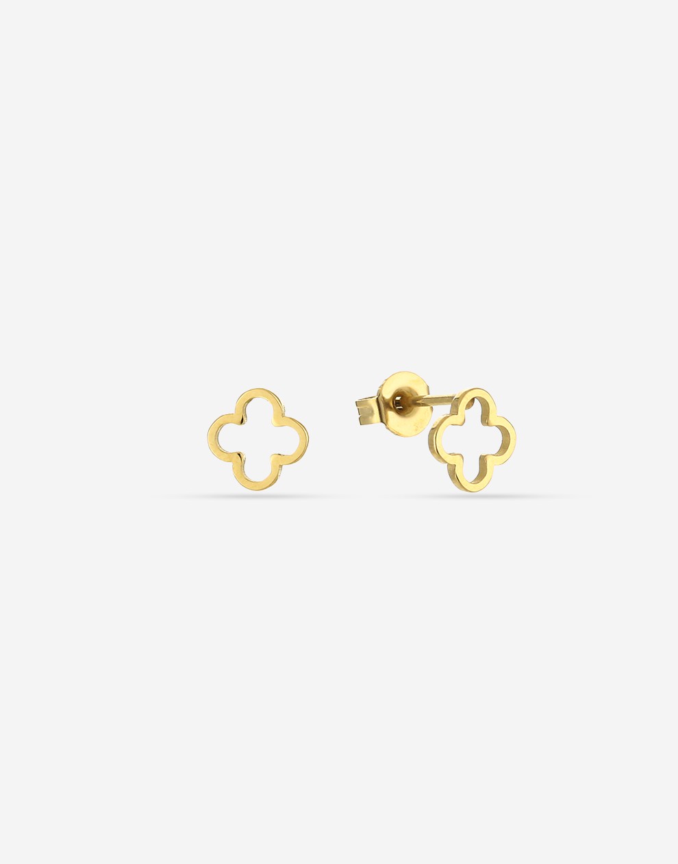 studs open clover gold-colored