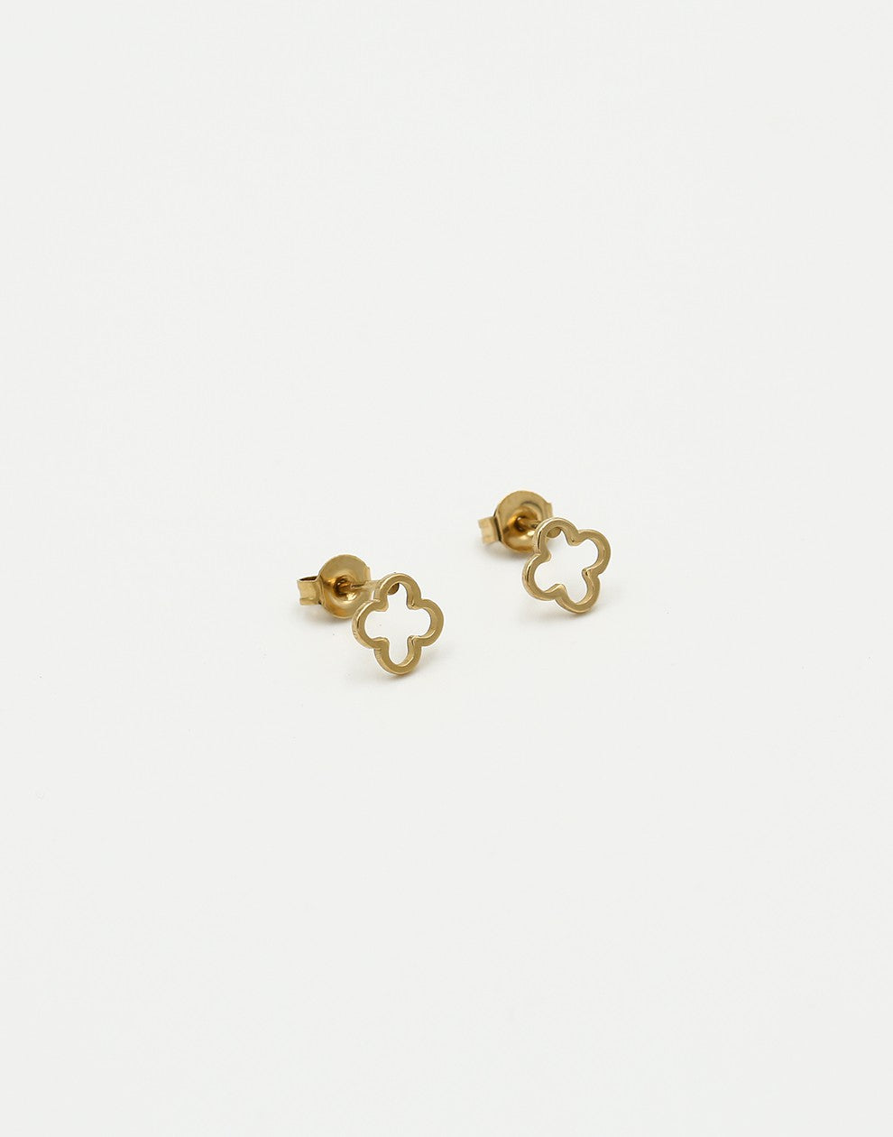 studs open clover gold-colored