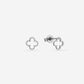studs open clover silver-colored