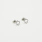 studs open clover silver-colored