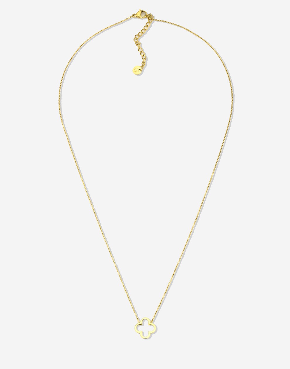 Ketting open klaver goudkleurig